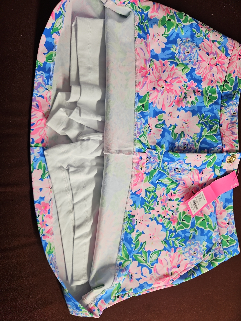 Lilly Pulitzer Blue Floral Pink Bloom Skort Size 8 - Picture 4 of 11